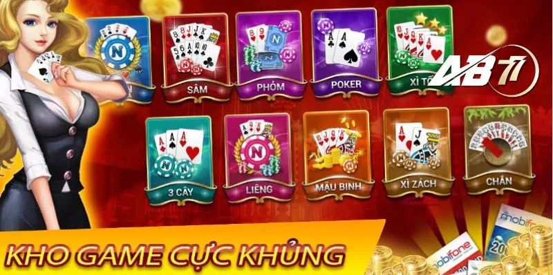 Nhà cái AB77 cung cấp nhiều tựa game bài đổi thưởng lớn